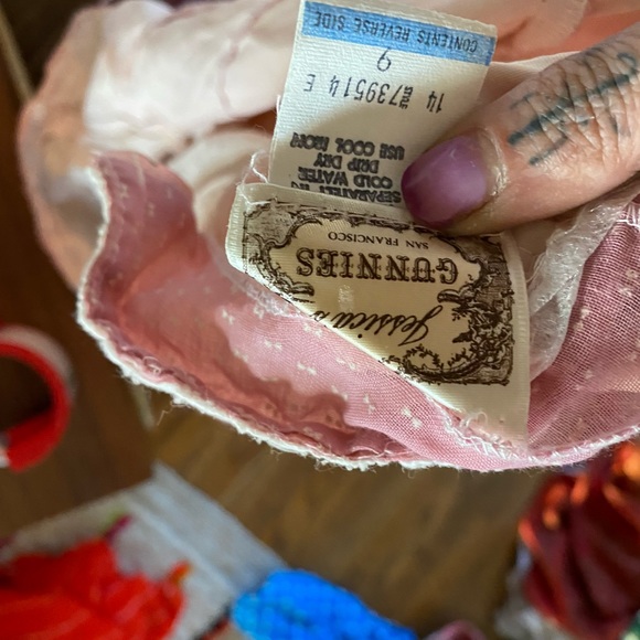 Vintage Gunne Sax blush w/ lace halter maxi dress - Picture 14 of 16